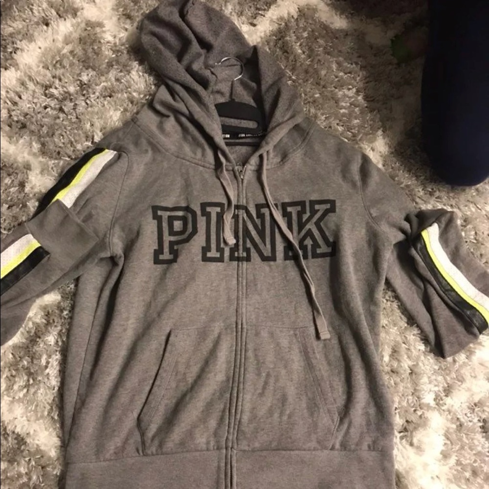 Grey PINK Hoodie